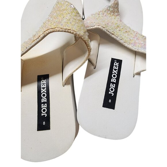 Joe Boxer Platform Flip Flops With Sequin Strap & Cushioned Sole Womens Size 8 - Picture 3 of 5